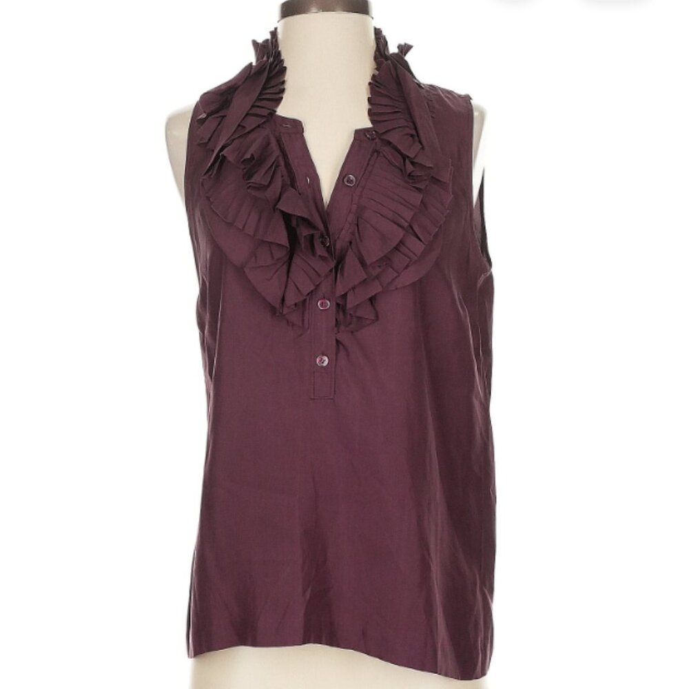 J. Crew Sleeveless silk ruffled top, size 4